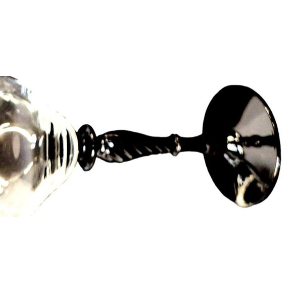 Luminarc Black Twisted Stem Cocktail Glasses Set of 4 Vintage 6 oz Clear Bowl El - Picture 6 of 6